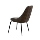Silla AGATA, en gris claro, vista trasera en perspectiva