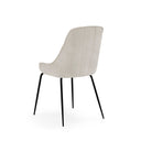 Silla AGATA, en beige, vista trasera en perspectiva