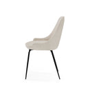 Silla AGATA, en beige, vista lateral