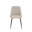 Silla AGATA, en beige, vista frontal