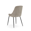 Silla AGATA, en taupe, vista trasera en perspectiva