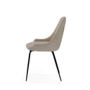 Silla AGATA, en taupe, vista lateral