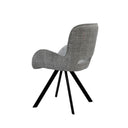 Silla ASTRID, en gris claro, vista trasera en perspectiva