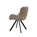 Silla ASTRID, en taupe, vista trasera en perspectiva