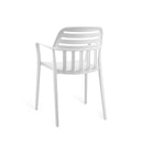 Silla DESIREE, en blanco, vista trasera en perspectiva