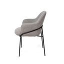 Silla ABIGAIL, en negra y gris claro, vista lateral