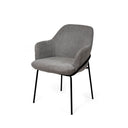 Silla ABIGAIL, en negra y gris oscuro, vista en perspectiva