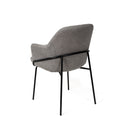 Silla ABIGAIL, en negra y gris oscuro, vista trasera en perspectiva