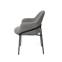 Silla ABIGAIL, en negra y gris oscuro, vista lateral