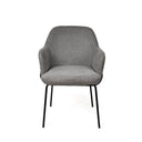 Silla ABIGAIL, en negra y gris oscuro, vista frontal
