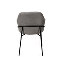 Silla ABIGAIL, en negra y gris oscuro, vista trasera