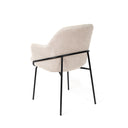 Silla ABIGAIL, en negra y beige, vista trasera en perspectiva