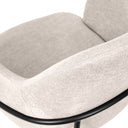 Silla ABIGAIL, en negra y beige, detalle del acabado