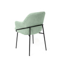 Silla ABIGAIL, en negra y menta, vista trasera en perspectiva