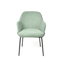 Silla ABIGAIL, en negra y menta, vista frontal
