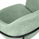 Silla ABIGAIL, en negra y menta, detalle del acabado