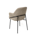 Silla ABIGAIL, en negra y taupe, vista trasera en perspectiva