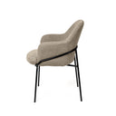 Silla ABIGAIL, en negra y taupe, vista lateral