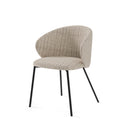 Silla MERIDA, en taupe, vista en perspectiva