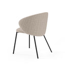 Silla MERIDA, en taupe, vista trasera en perspectiva