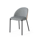 Silla CASANDRA, en gris, vista en perspectiva