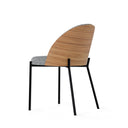 Silla CASANDRA, en gris, vista trasera en perspectiva
