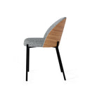 Silla CASANDRA, en gris, vista lateral