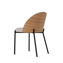 Silla CASANDRA, en beige, vista trasera en perspectiva