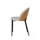 Silla CASANDRA, en beige, vista lateral