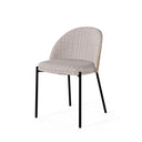 Silla CASANDRA, en taupe, vista en perspectiva