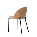 Silla CASANDRA, en taupe, vista trasera en perspectiva