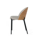 Silla CASANDRA, en taupe, vista lateral