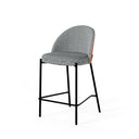 Taburete bajo AIDAN con respaldo de madera