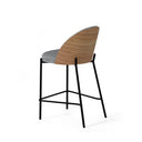 Taburete bajo AIDAN con respaldo de madera