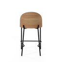 Taburete bajo AIDAN con respaldo de madera