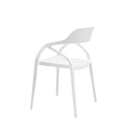 Silla RENATA, en blanco, vista trasera en perspectiva