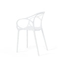 Silla EILIN, en blanco, vista trasera en perspectiva