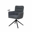 Silla LISETTE, en gris oscuro, vista en perspectiva