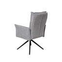 Silla ELLEN, en gris claro, vista trasera en perspectiva