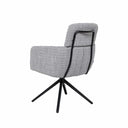Silla JANICE, en gris claro, vista trasera en perspectiva