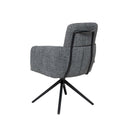 Silla JANICE, en gris oscuro, vista trasera en perspectiva