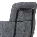 Silla JANICE, en gris oscuro, detalle del acabado