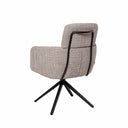 Silla JANICE, en taupe, vista trasera en perspectiva