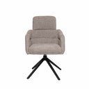 Silla JANICE, en taupe, vista frontal