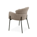 Silla SALLY, en taupe, vista trasera en perspectiva