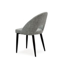 Silla DORIS, en gris claro, vista trasera en perspectiva