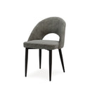 Silla DORIS, en gris oscuro, vista en perspectiva