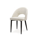 Silla DORIS, en beige, vista en perspectiva