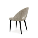 Silla DORIS, en taupe, vista trasera en perspectiva