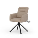 Silla LINDA, en taupe, vista en perspectiva